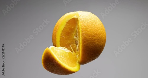 An orange peeled on isolate background.