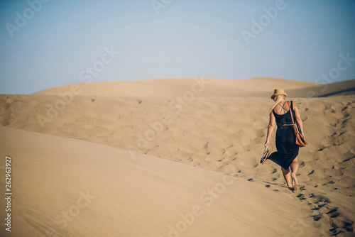 young woman in the desert