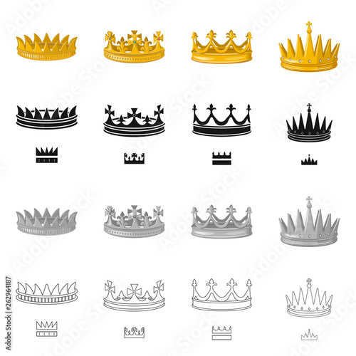 Isolated object of medieval and nobility logo. Collection of medieval and monarchy vector icon for stock.