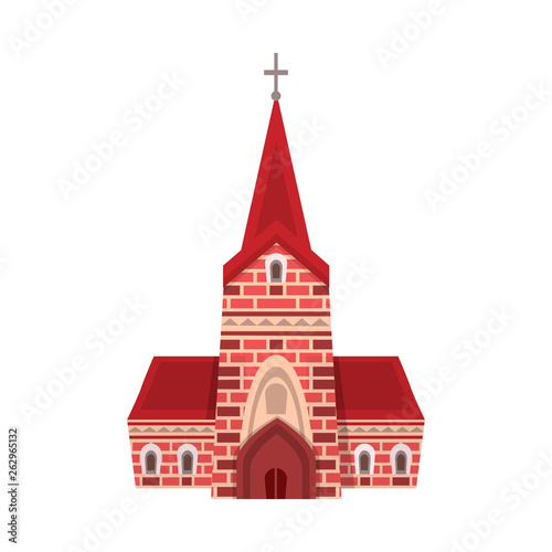 Vector illustration of church and catholic sign. Collection of church and europe stock vector illustration.