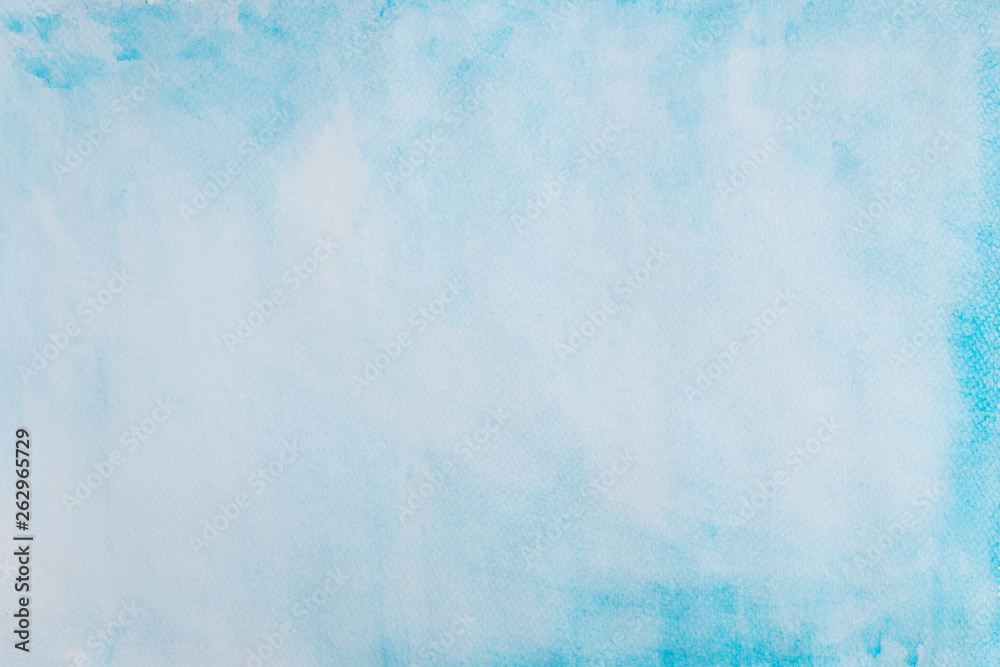 Abstract blue watercolor background. Abstract hand drawn blue watercolor brush illustration to design and decoration backgrounds, banners