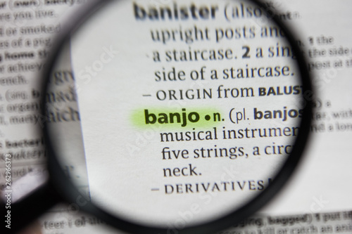 The word or phrase banjo in a dictionary.