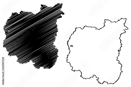 Chernihiv Oblast (Administrative divisions of Ukraine, Oblasts of Ukraine) map vector illustration, scribble sketch Chernihivshchyna map