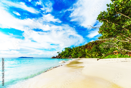 Fototapeta Naklejka Na Ścianę i Meble -  sunny day on paradise beach anse georgette,praslin seychelles 26