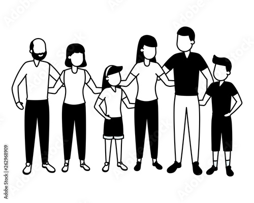 happy family parents kids grandparents