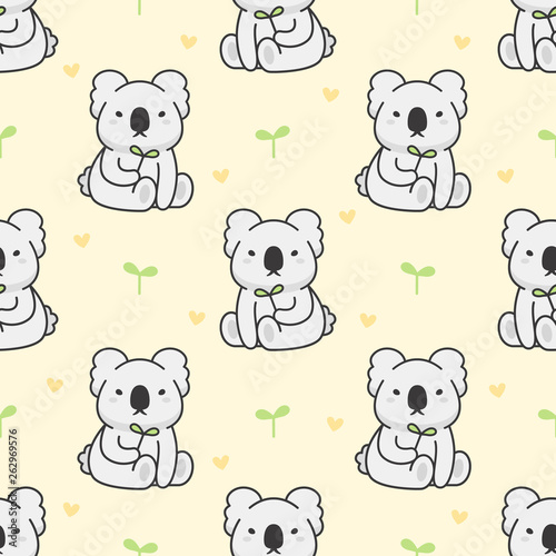 Fototapeta Naklejka Na Ścianę i Meble -  Cute koala Seamless Pattern Background