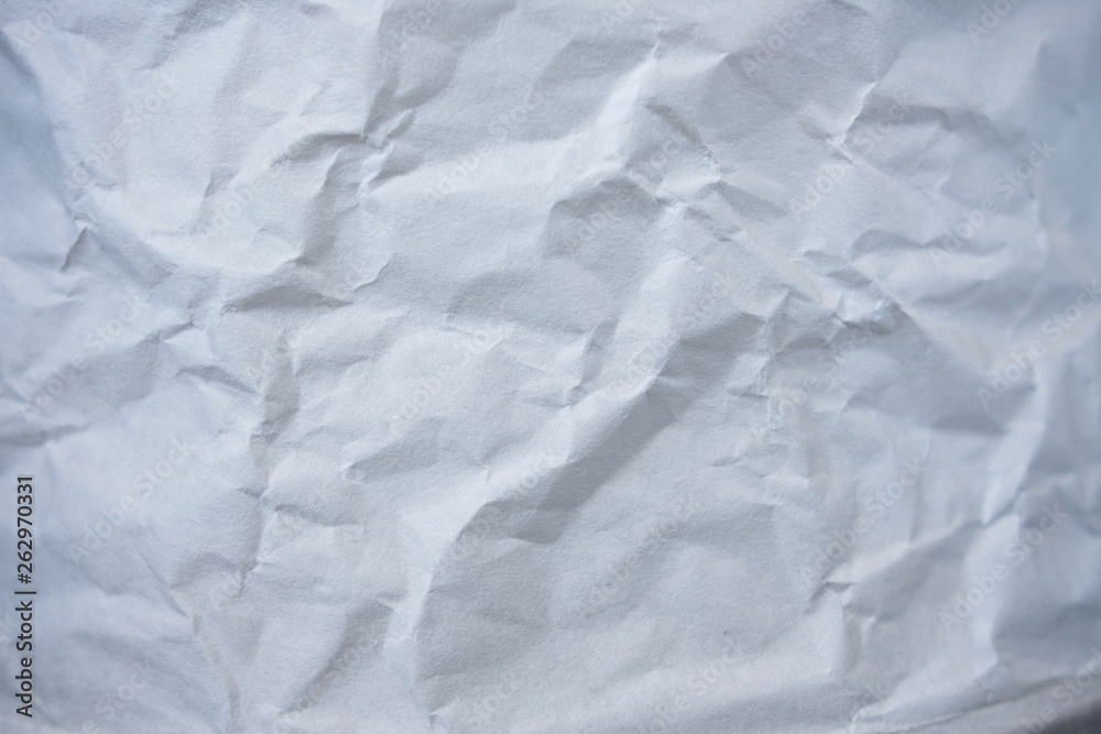 Crumpled white paper background
