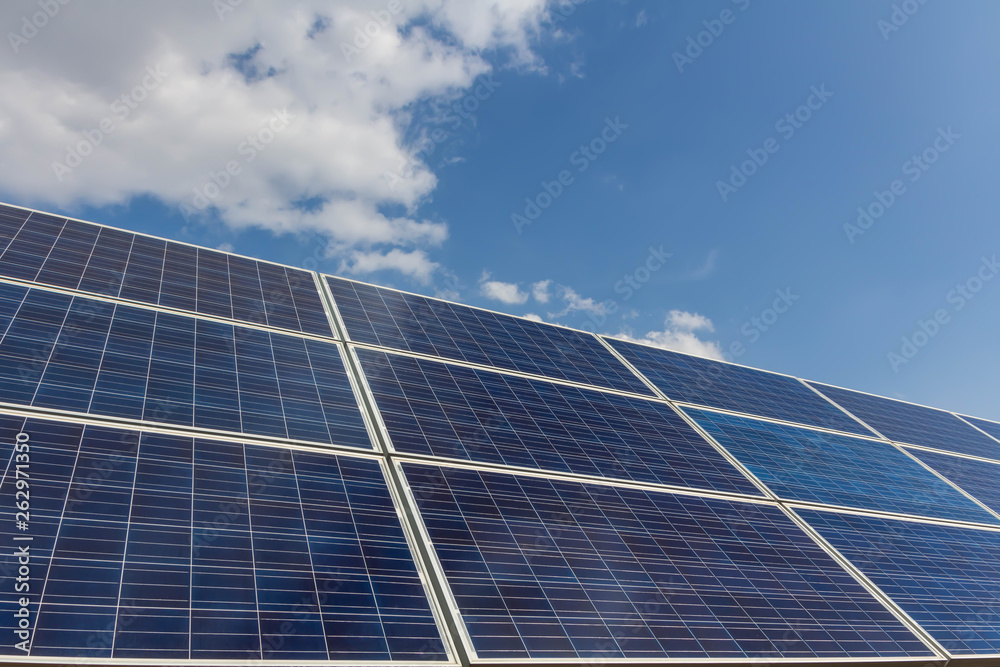 Solar panel, alternative electricity source - concept of sustainable resources, And this is a new system that can generate electricity more than the original, This's the sun tracking systems