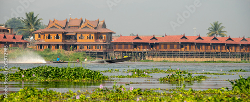 Long boat on Inle Lake in central Myanmar