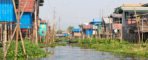 Stilt houses on Inle Lake in central Myanmar