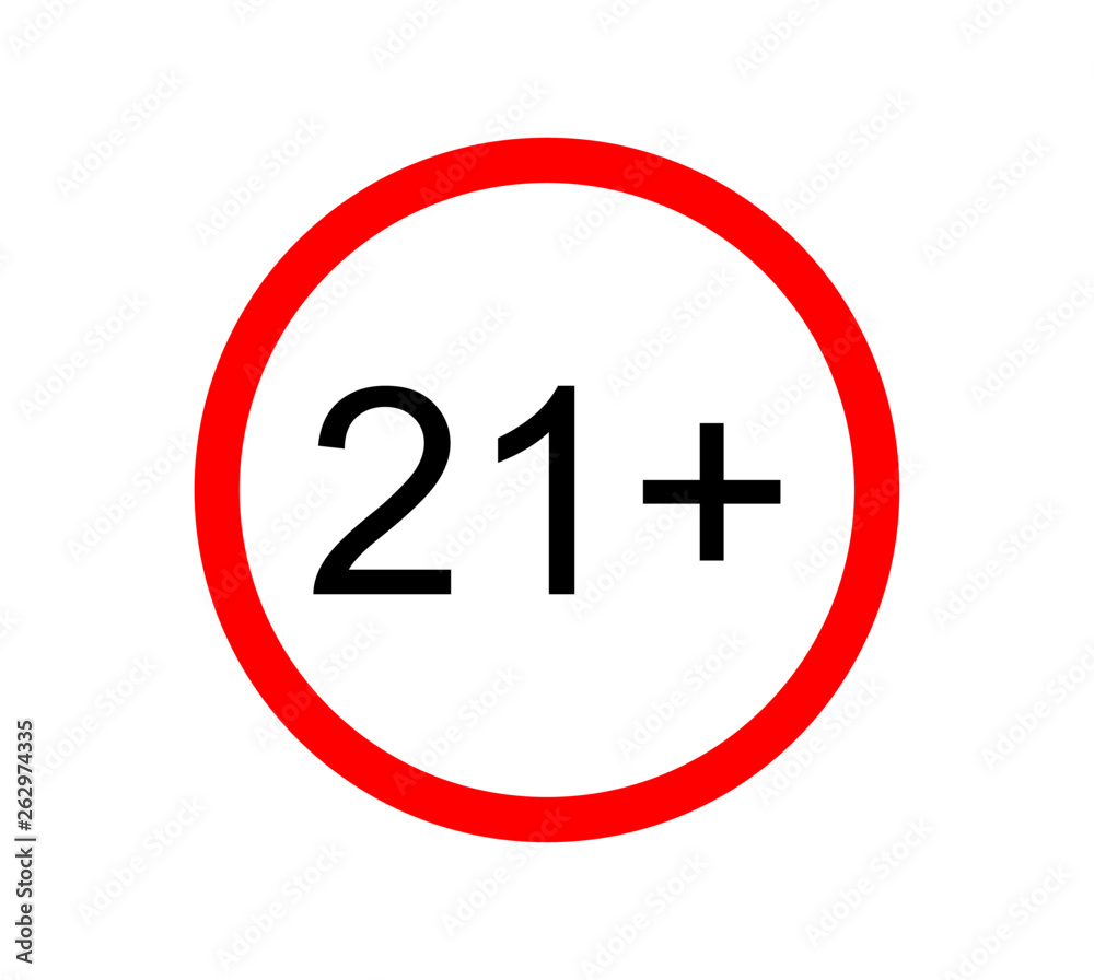 Under 21 not allowed sign. Number twenty one in red crossed circle. symbols isolated on white background vector illustration. Under 21 not allowed sign. Number twenty one in red crossed circle. symbols isolated on white background vector illustration.