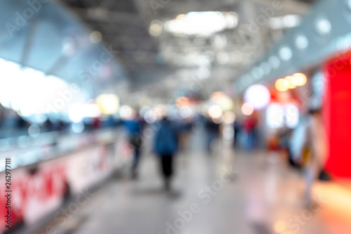 Blurred Picture of Interior of Airport or defocused passenger Terminal as Background