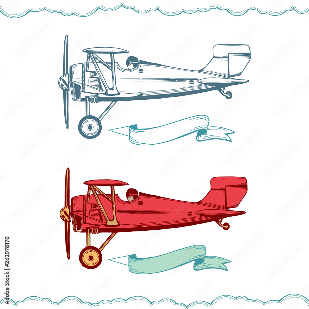 Illustration of the contour aeroplane side view Stock Vector Image  Art   Alamy