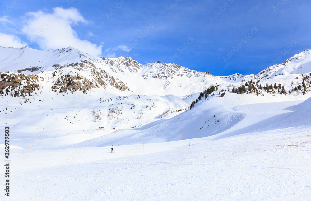 Ski resort Pila in Aosta Valley, Italy