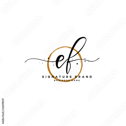 E F EF Initial letter handwriting and  signature logo.