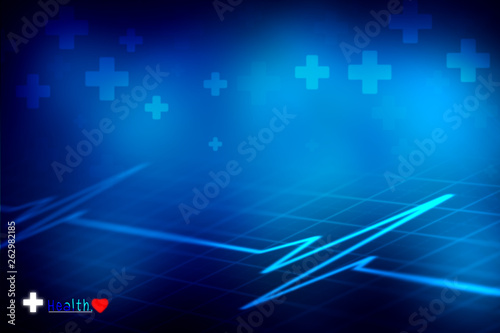 graph and health on blue abstract background, the blue color and blur abstract background
