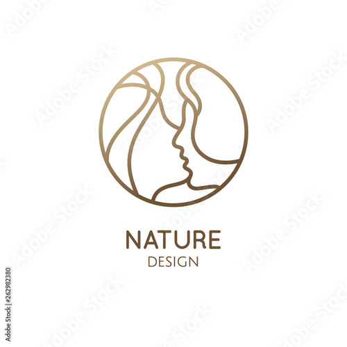 Linear minimalistic icon of lovers