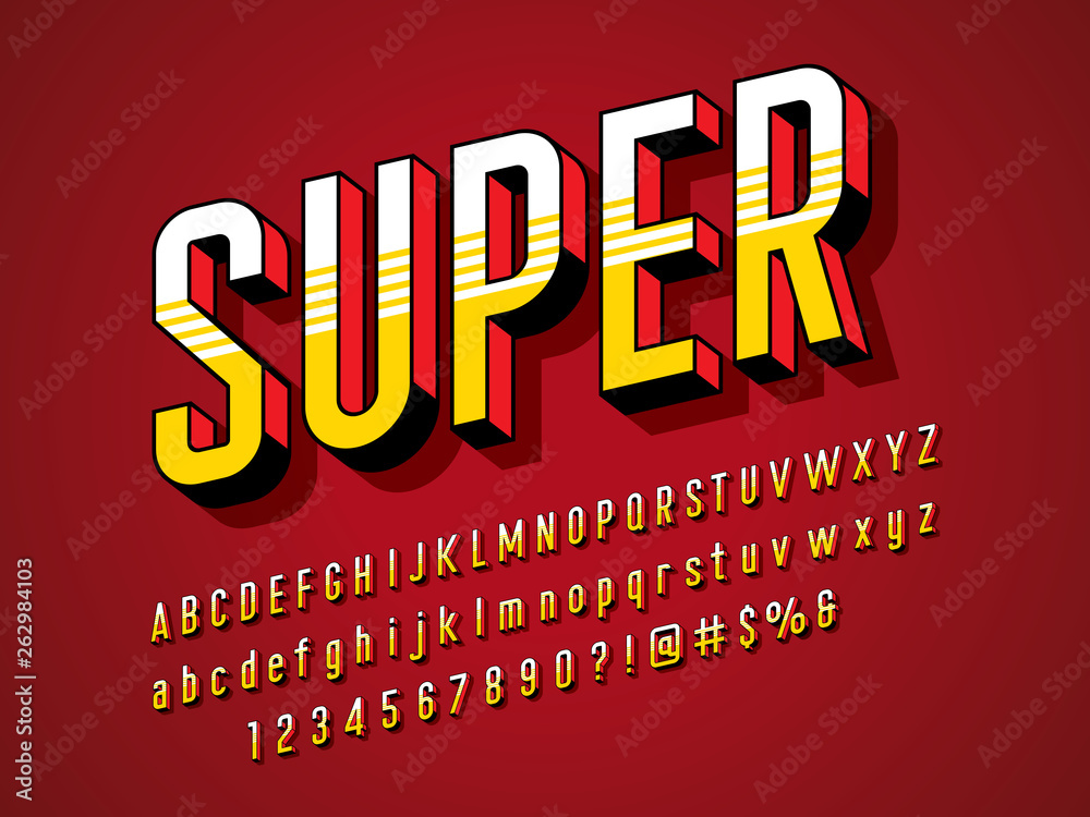 Plakat Superhero Comic Style Vector Font
