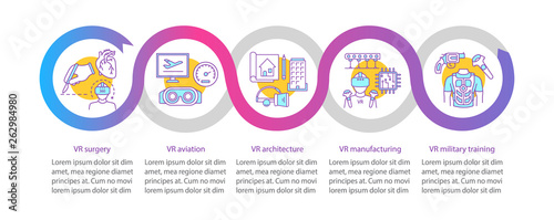 Virtual reality applying vector infographic template