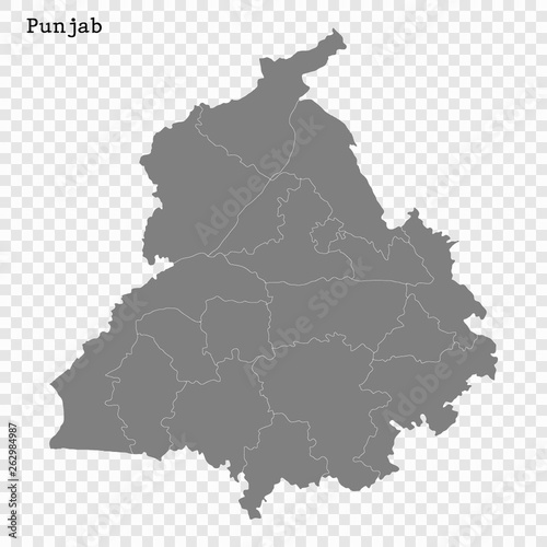 High Quality map of state of India