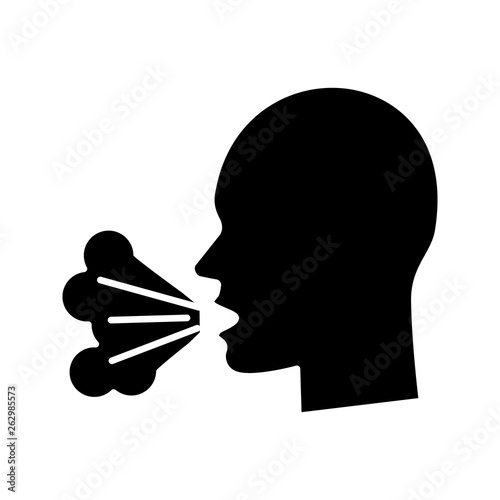 Coughing glyph icon