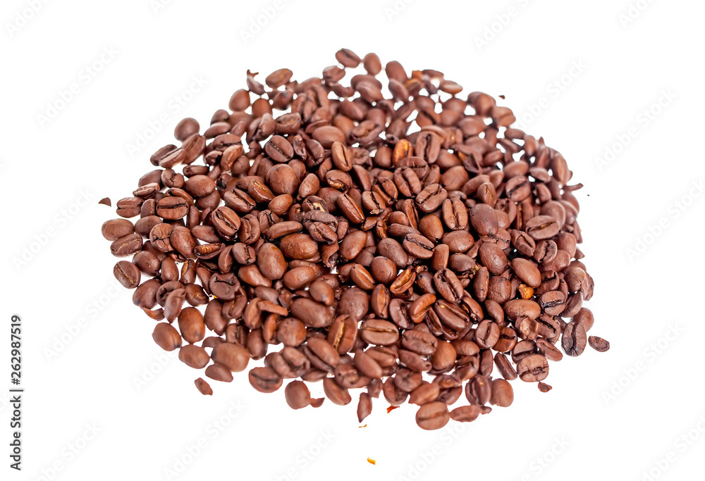 Coffee beans scattered around a cup of coffee. Coffee beans scattered around a cup of coffee.