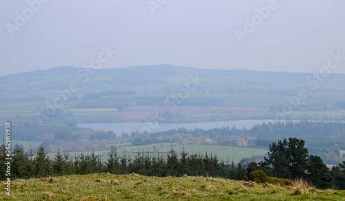 Fototapeta Naklejka Na Ścianę i Meble -  Landscape of Ireland with lake and clouds. Nature Reserve.