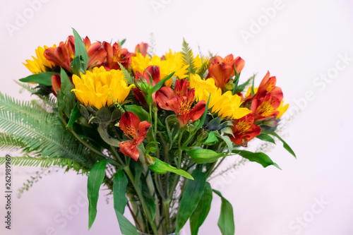 Beautiful flower bouquet isolated on white background