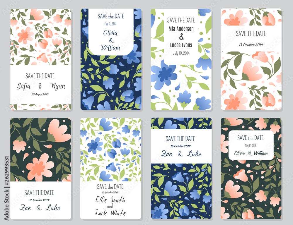 Vector Save the Date cards big collection