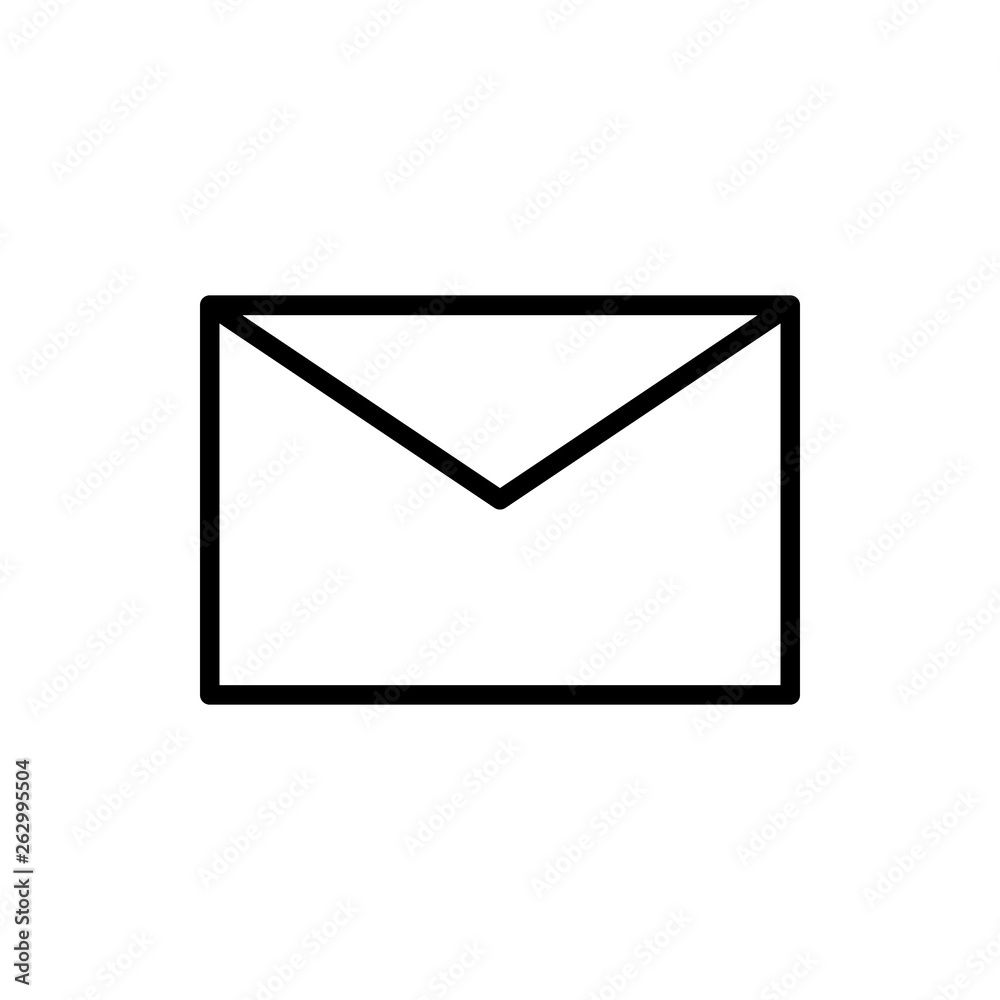 Vector image of isolated, linear icons of a closed envelope. Design a flat icons closed message Vector image of isolated, linear icons of a closed envelope. Design a flat icons closed message