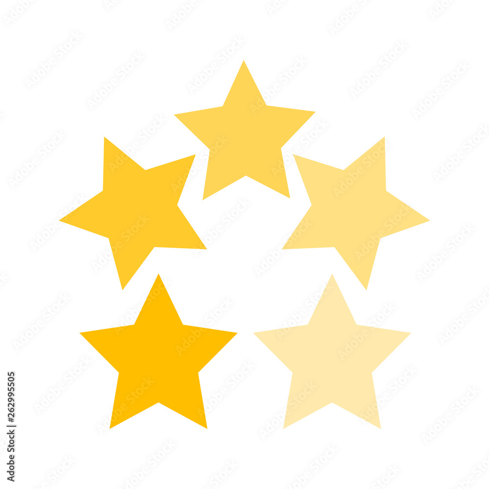 Set yellow stars isolated white background. Vector illustration Set yellow stars isolated white background. Vector illustration