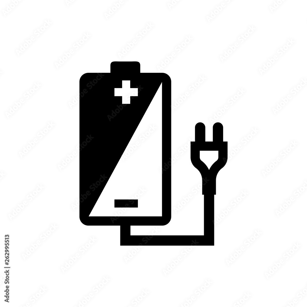 Vector image of isolated icons of rechargeable batteries. Design a flat battery icon that charges Vector image of isolated icons of rechargeable batteries. Design a flat battery icon that charges