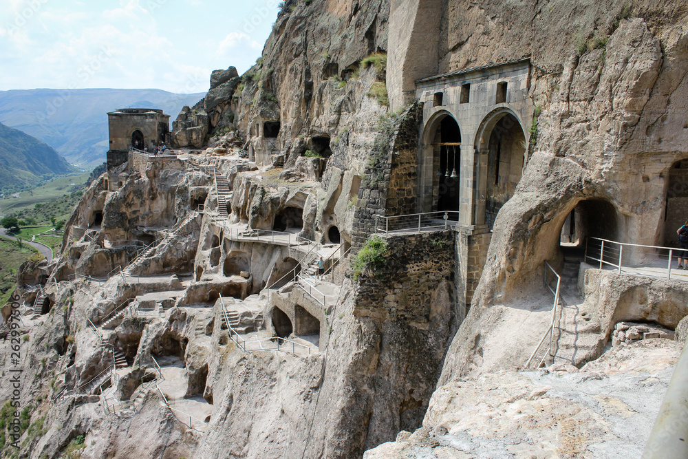 Fototapeta premium Cave town in Georgia, summer, vacation