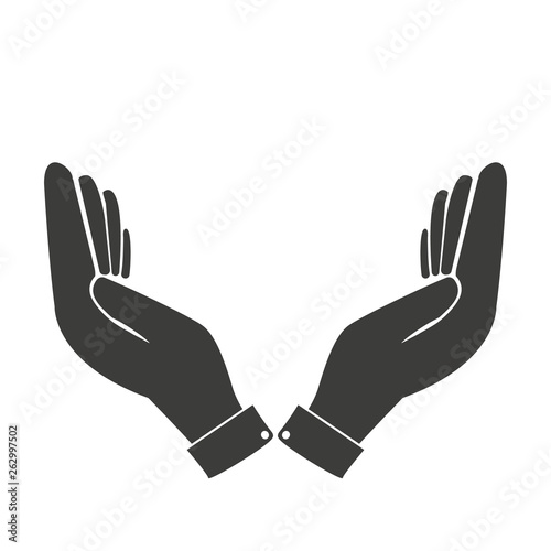 Supporting hands illustration. icon.