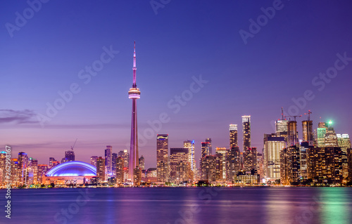 Toronto skyline at night, Ontario, Canada
