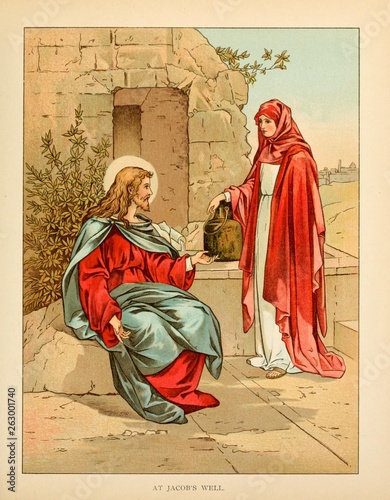 Obraz na plátně Christian illustration. Old image