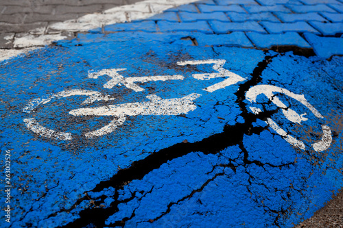 broken bicycle path..(environmental concept)