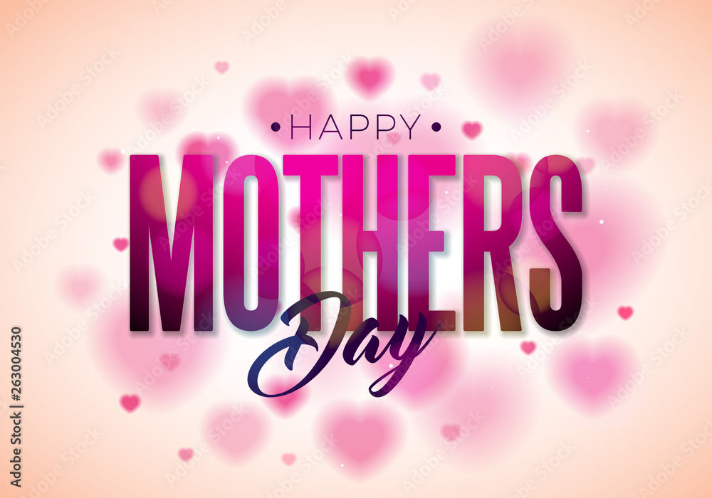 Happy Mothers Day Greeting card design with flower and typographic elements on heart background. Vector Celebration Illustration template for banner, flyer, invitation, brochure, poster. Happy Mothers Day Greeting card design with flower and typographic elements on heart background. Vector Celebration Illustration template for banner, flyer, invitation, brochure, poster.