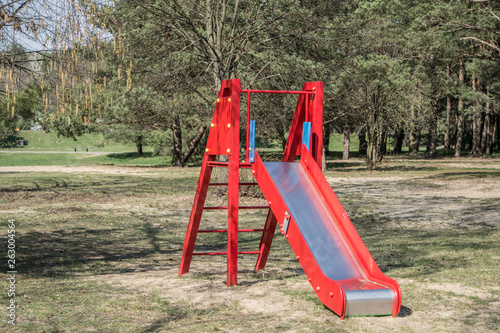 colorful playground in the park - slide