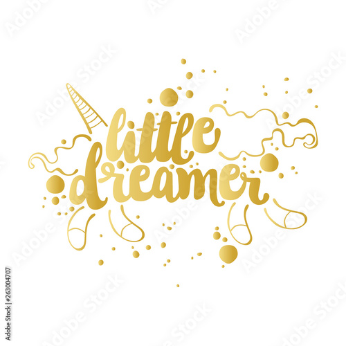 Little dreamer. Lettering. Isolated vector objects on white background.