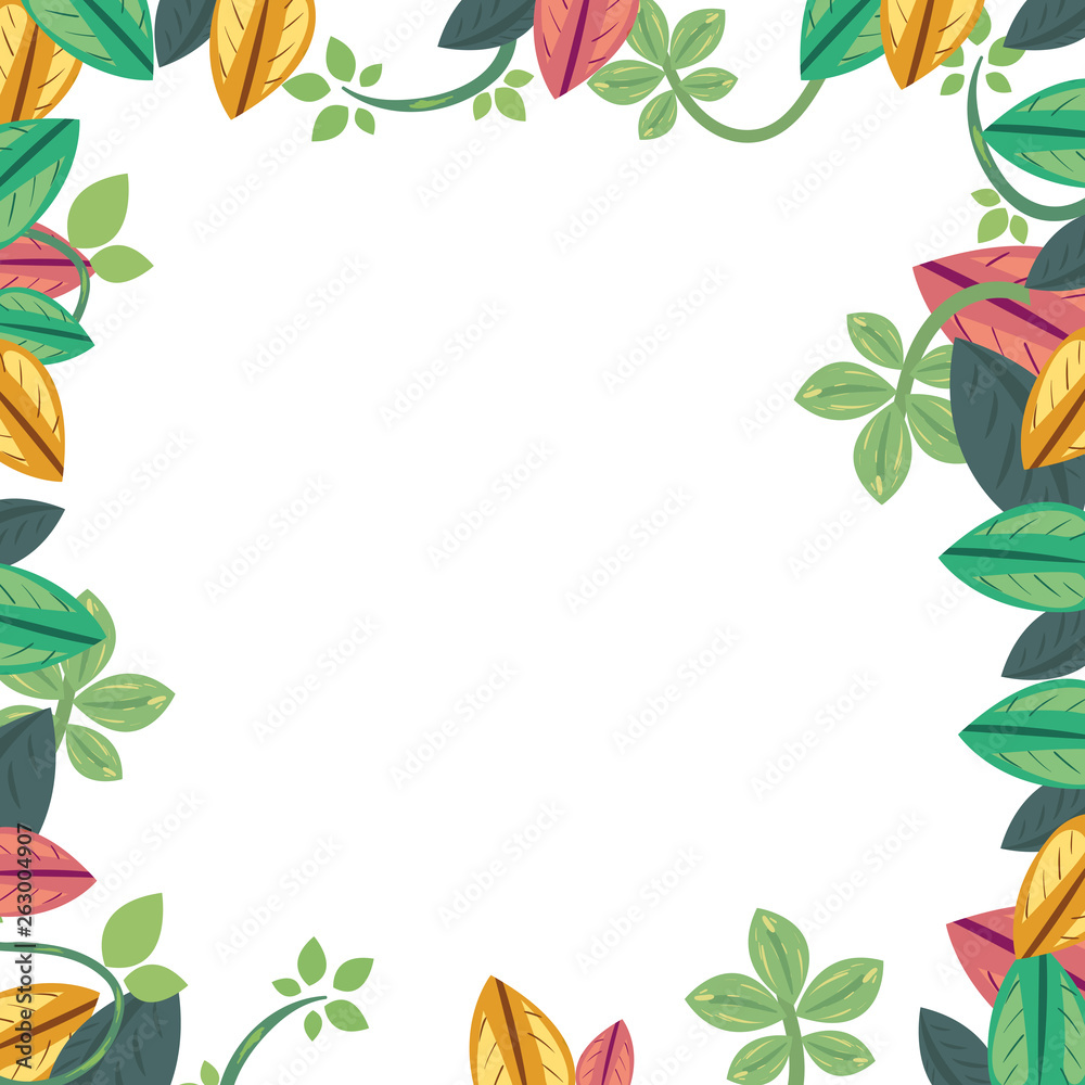 Fototapeta premium leaves foliage nature frame
