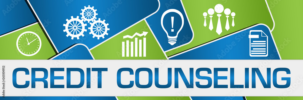 Credit Counseling Green Blue Rounded Squares Texture Symbols 