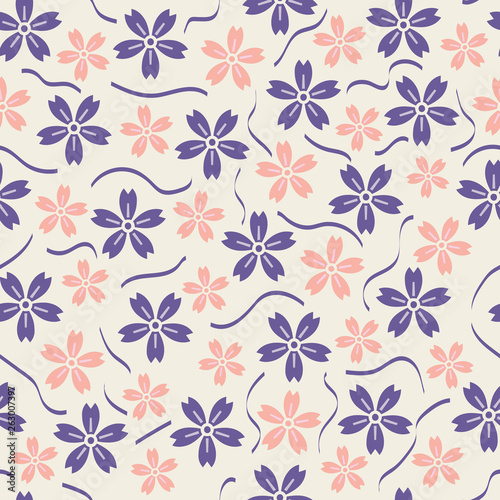 Beautiful Vector floral seamless pattern background in pastel color combination. Perfect use for fabric  wallpaper  gift-warps  tiles and many other surfaces in which you like to add it. 