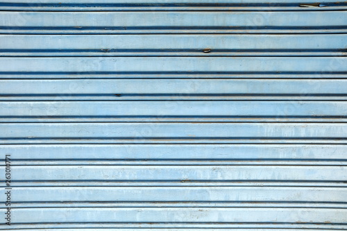 Blue Folding Metal Door Background.