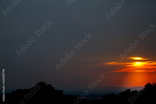 sunset with dramatic clouds.