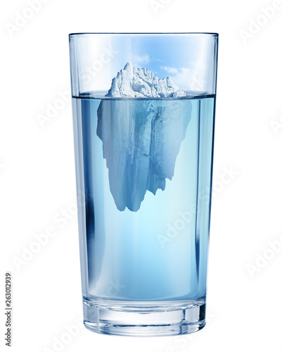 Iceberg in ocean. Hidden th...