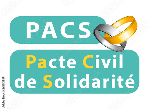 PACS. Pacte civil de solidarité. Illustration vectorielle.