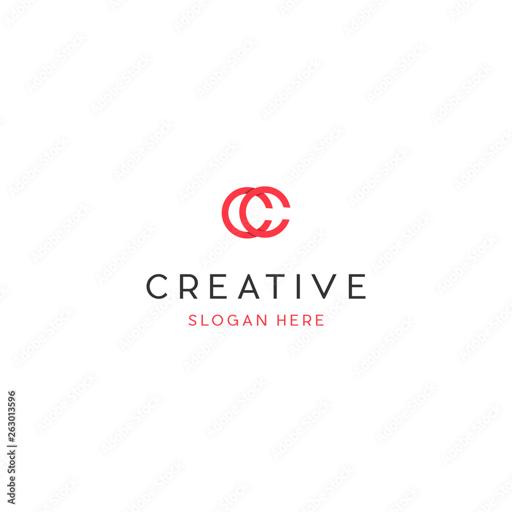 CC letter design vector with creative sign, CC logo icon template	