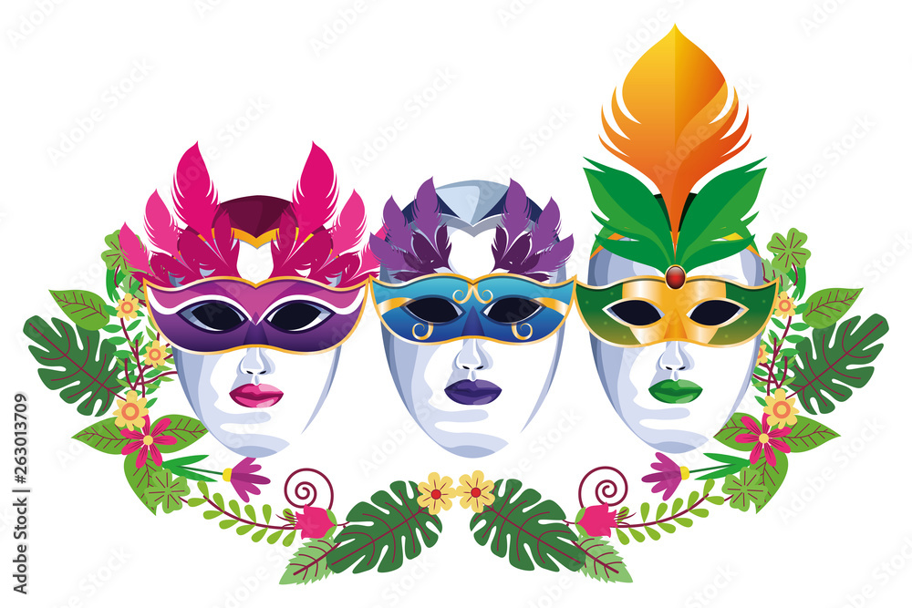 set of masks with feathers set of masks with feathers