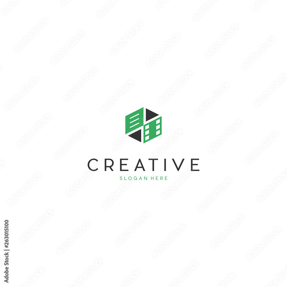 filmstrip Logo Template vector illustration design, negative film stripe logo design on isolated background